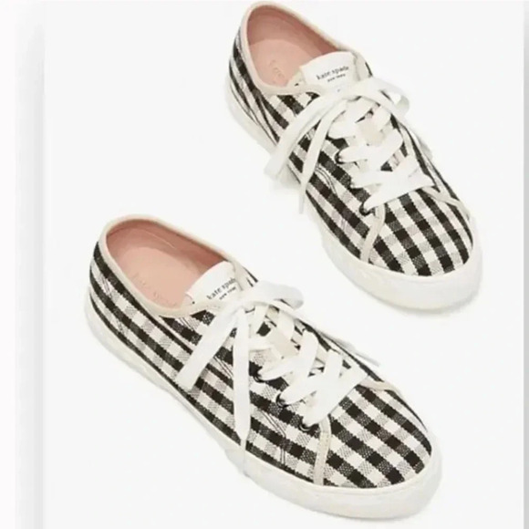 Kate Spade Vale Sneakers- Gingham in Black and Cream - Picture 1 of 9